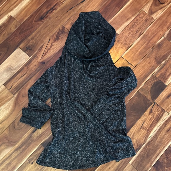 BB Dakota Heather black charcoal sweat shirt top with cowl neck lightly used - Picture 1 of 3